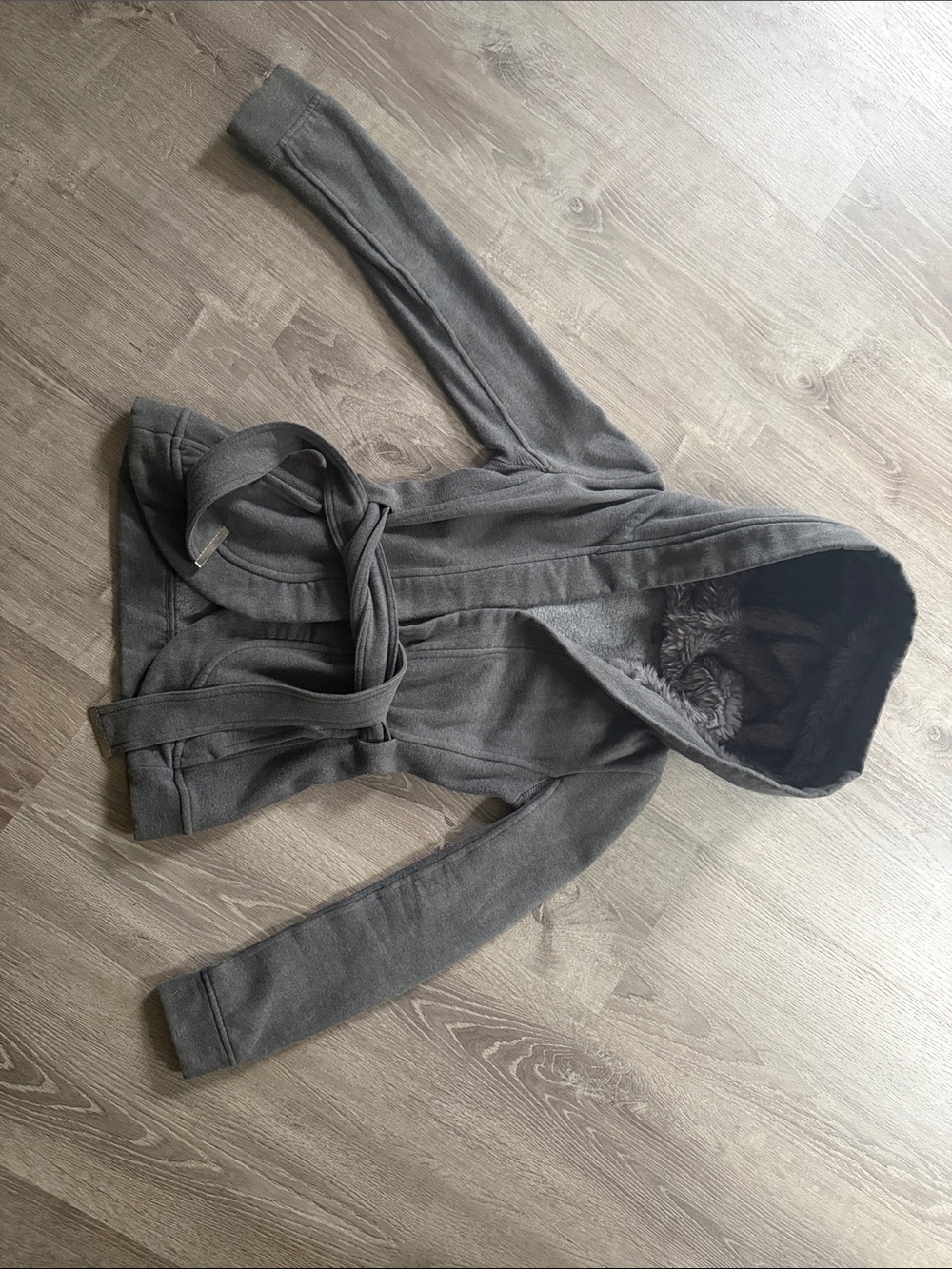 Armani Exchange Women's Hooded Belted Jacket - Charcoal Gray XS